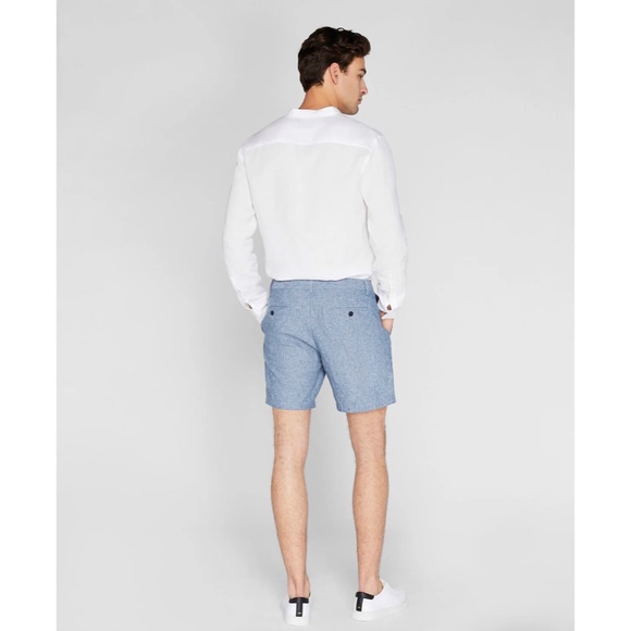 *Club Monaco* Baxter Chambray Linen 7" Shorts - Picture 3 of 13